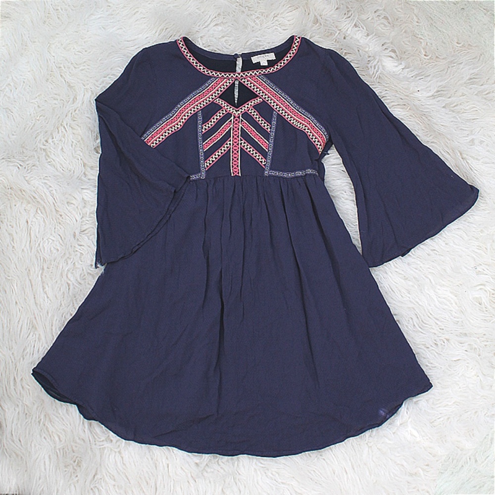 Umgee Bohemian Mini Dress with Embroidery - Picture 1 of 7